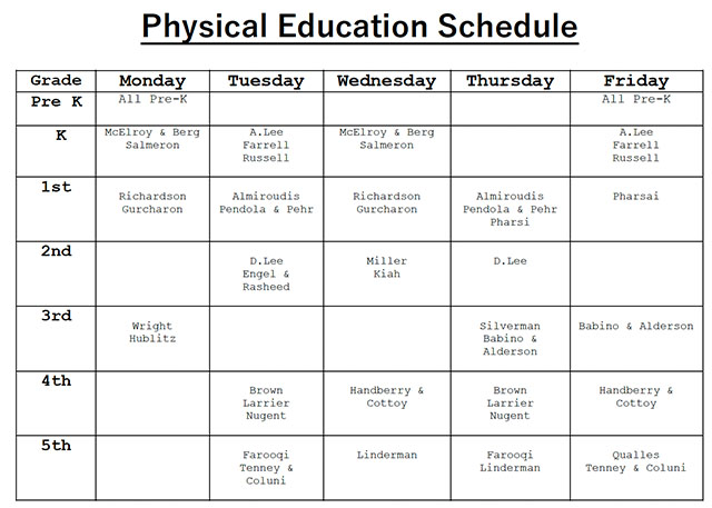 Schedule